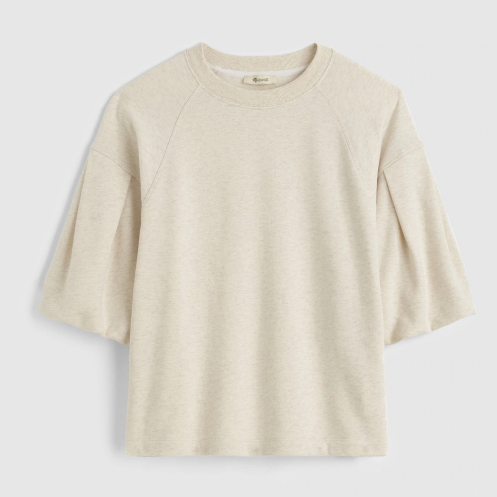 Madewell Puff-Sleeve Sweatshirt Tee – Black / Large - Picture 8 of 12